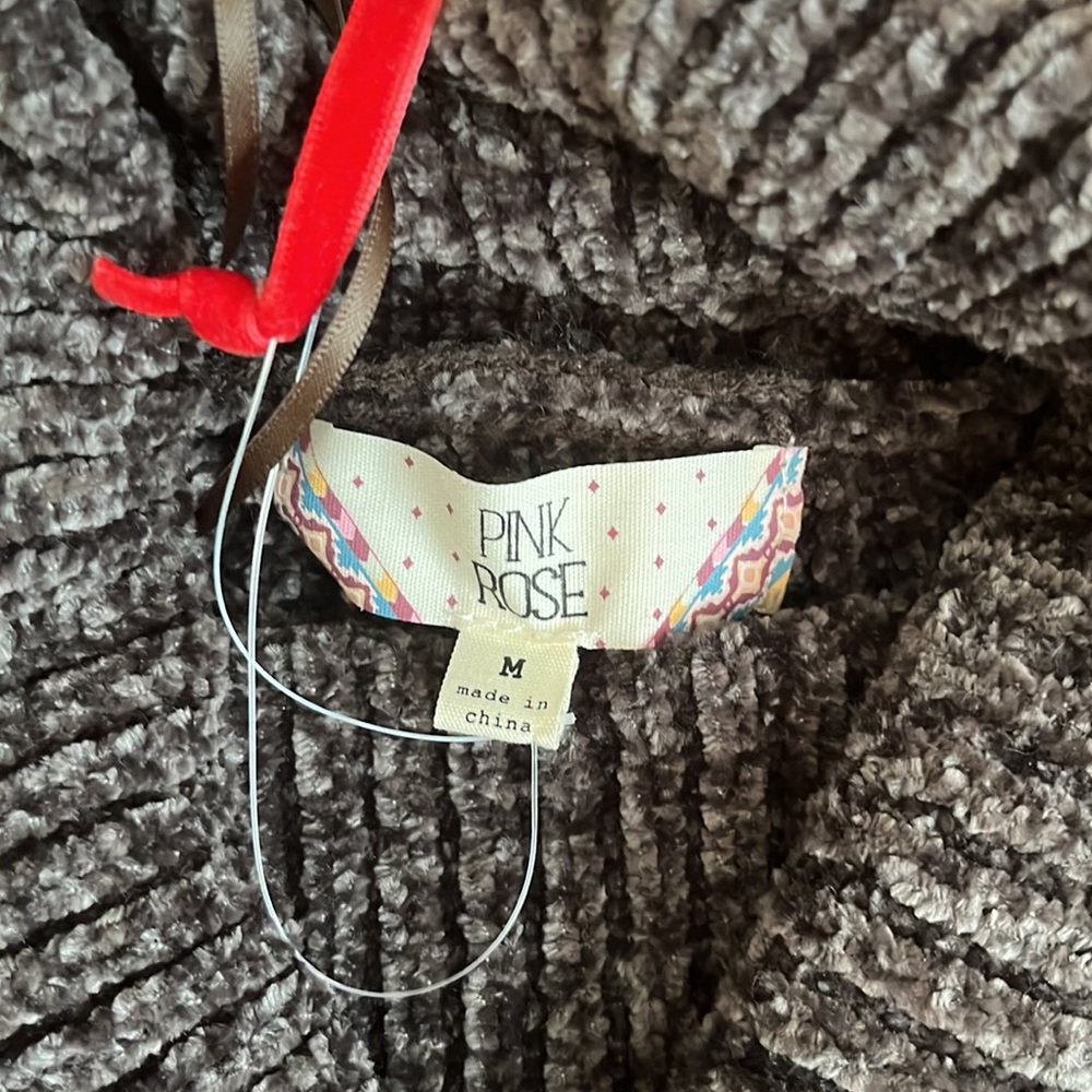 Woven Grey Turtleneck Sweater - Picture 2 of 7